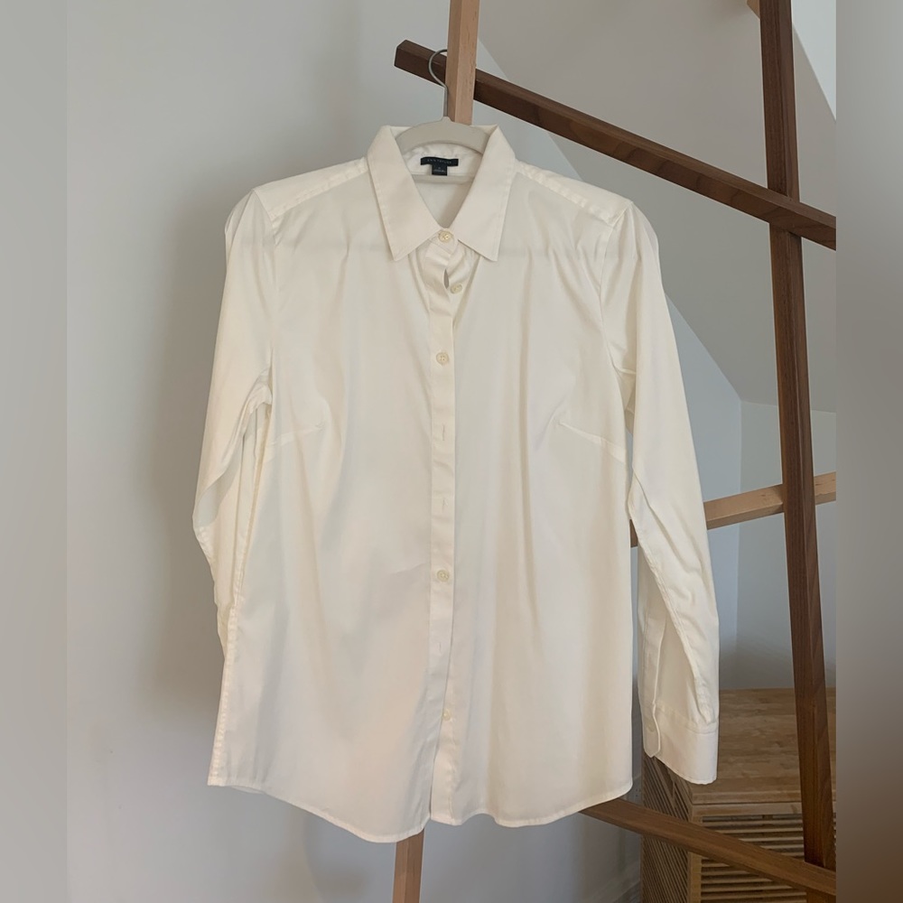 Ann Taylor white linen button down size 10